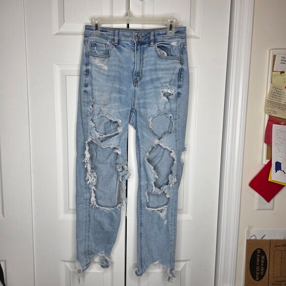 American Eagle Stretch Mom Jeans t Sz4 Short - Picture 2 of 9